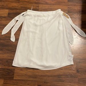 Rokoko white strapless dress with ties around upper arm. Size M.